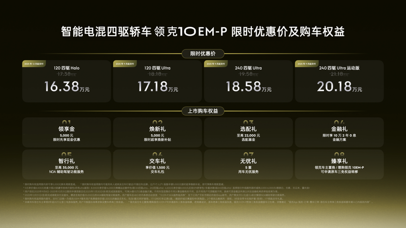 限时优惠价，智能电混四驱轿车领克10 EM-P正式上市