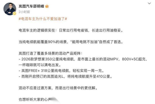 电混车主为何偏爱纯电？3大痛点被岚图精准击中