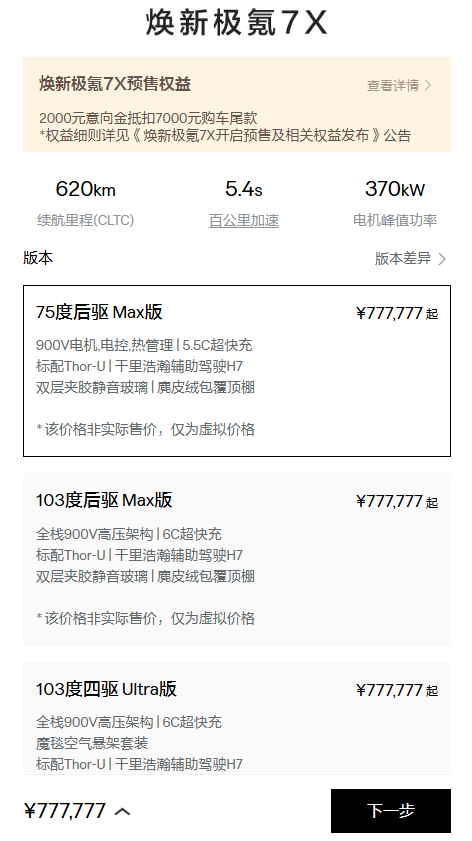 极氪7X入门配置就很高了啊